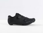 Black Bontrager Circuit Road Cycling Shoe with dial fastening, side view on white background.