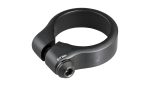 Bontrager Premium Seatpost Clamp, black, with bolt and "5-7 Nm" engraved on the side.
