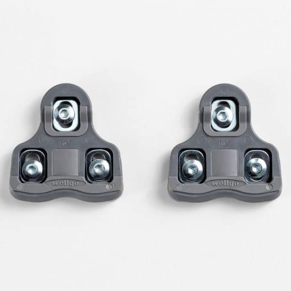 Bontrager Road Clipless 9 Degree Pedal Cleat Set, black with metal screws for road bikes.