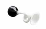 The Electra Bugle Horn is white with a black rubber bulb, shown on a white background.