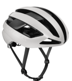 Trek Velocis Mips Road Bike Helmet, medium, white/black with vents and adjustable straps.