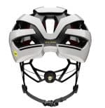 Trek Velocis Mips Road Bike Helmet, medium, white with black and grey details, rear view.