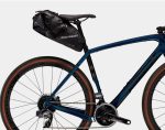 Side view of a bike with a Bontrager Adventure Saddle Bag 9L above the rear wheel.