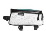 White & black Electra Doodles Phone Bag 1.3L with doodle designs and zip closures.