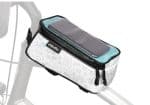 Electra Doodles Phone Bag 1.3 L, white with clear top pocket, attaches to bike.