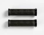 Two olive green Bontrager XR Trail Elite MTB grips laid parallel on a white background.