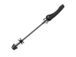 Bontrager QR-22 Suntour 138mm front skewer, black lever with metal axle on white background.